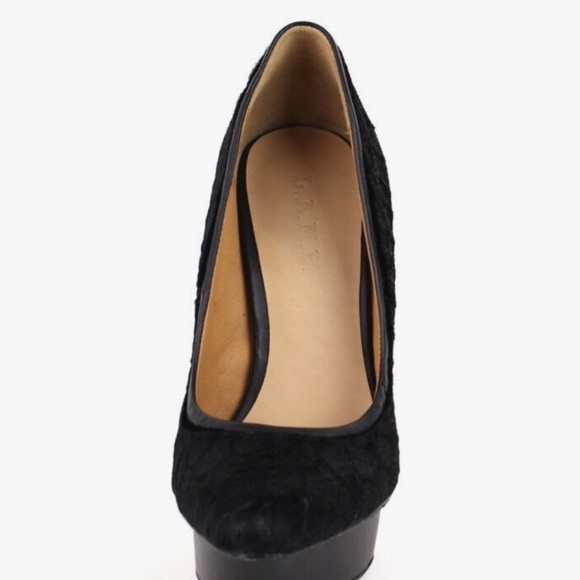 L.A.M.B Black Dyed Calf Hair Nikko Platform Heels Sz 6 - Picture 3 of 16